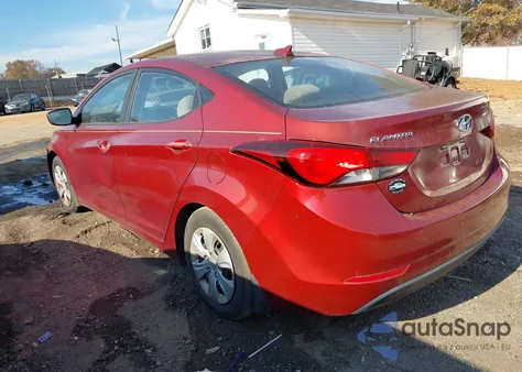 2016 Hyundai Elantra Se из США, поврежденный, VIN 5NPDH4AE0GH788786